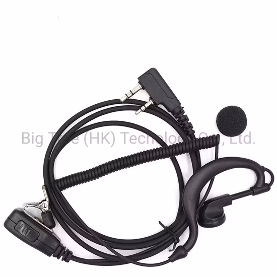 G Shape Earpiece Earphone for Baofeng Kenwood Two Pin Walkie Talkie