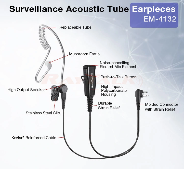 Acoustic Tube Earphone for Walkie Talkie EM-4132