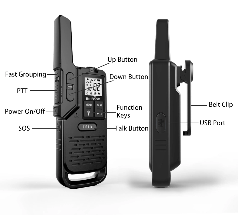 License Free Walkie Talkie FM Scan Monitor Emergency Alarm Flashlight Function Ham Radio